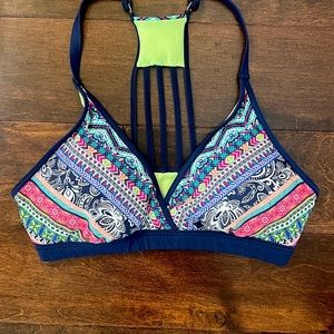 Athleta preppy sporty bikini top size medium 8-10 excellent condition